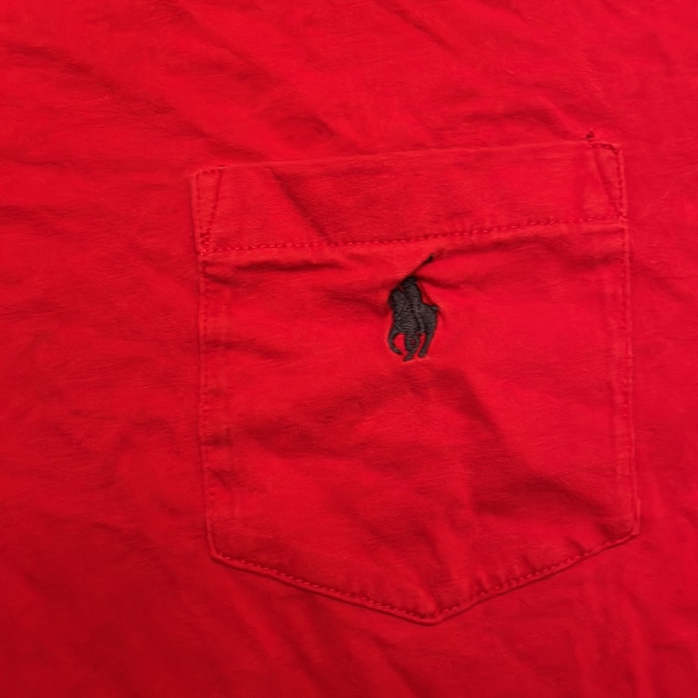 Polo classic mens red short-sleeve tee shirt left breast pocket size medium - Picture 3 of 3